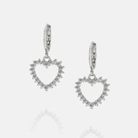 Fashion Gold-plated Zircon Heart-shaped Earrings main image 3