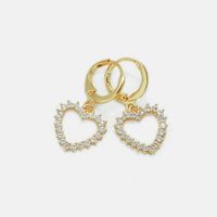 Fashion Gold-plated Zircon Heart-shaped Earrings main image 5