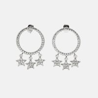 Fashion Gold-plated Zircon Five-pointed Star Earrings Wholesale main image 3