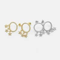 Fashion Gold-plated Zircon Five-pointed Star Earrings Wholesale main image 4