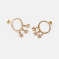 Fashion Gold-plated Zircon Five-pointed Star Earrings Wholesale main image 5