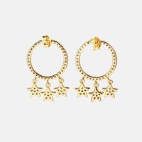 Fashion Gold-plated Zircon Five-pointed Star Earrings Wholesale main image 6
