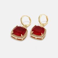 Fashion Simple Gold-plated Zircon Geometric Earrings Wholesale main image 3