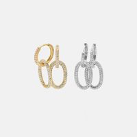 Fashion Zircon O-shaped Earrings Wholesale main image 6