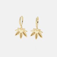 Fashion Gold-plated Zircon Maple Leaf Earrings main image 6