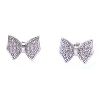 Fashion Gold-plated Zircon Bows Earrings main image 4