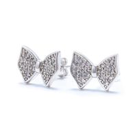 Fashion Gold-plated Zircon Bows Earrings main image 5