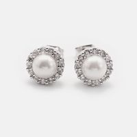 Retro Style Zircon Pearl Earrings Wholesale main image 5