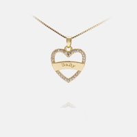 Korean Heart-shaped Copper Necklace Earrings Set main image 3