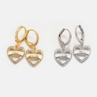 Korean Heart-shaped Copper Necklace Earrings Set main image 6