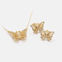 Großhandel Mode Hohler Schmetterling Schlüsselbein Anhänger Vergoldete Halskette main image 6