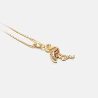 Fashion Diamond Pendant Flamingo Copper Necklace main image 4