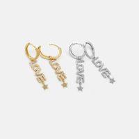 Fashion Zircon Star Letter Earrings Wholesale main image 4