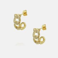 Fashion Gold-plated Zircon Earrings Wholesale main image 1