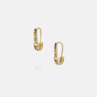 Fashion Color Zircon Pin Earrings Wholesale sku image 4