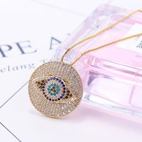 Fashion Devil's Eye Colorful Zircon Necklace Pendant main image 4