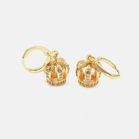 Fashion Gold-plated Long Hollow Crown Earrings main image 6