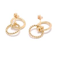 Simple Gold-plated Bead Circle Earrings Wholesale main image 1