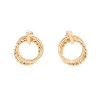 Simple Gold-plated Bead Circle Earrings Wholesale main image 3