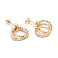 Simple Gold-plated Bead Circle Earrings Wholesale main image 4