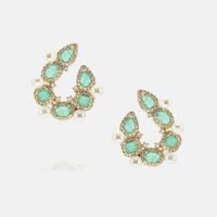 Fashion Style Stone Pearl Copper Earrings Wholesale main image 1
