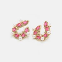 Fashion Style Stone Pearl Copper Earrings Wholesale main image 3