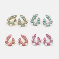 Fashion Style Stone Pearl Copper Earrings Wholesale main image 6