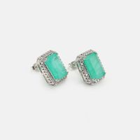 Retro Zircon Color Mixed Stone Earrings Wholesale main image 3