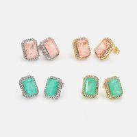 Retro Zircon Color Mixed Stone Earrings Wholesale main image 6