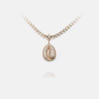 Fashion Shell-shaped Gold-plated Zircon Necklace main image 2