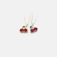 Fashion Cute Sweet Cherry Pendant Gold-plated Necklace main image 5