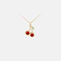 Fashion Cute Sweet Cherry Pendant Gold-plated Necklace main image 6