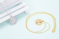 Retro Round Brand Pendant Copper Necklace main image 3