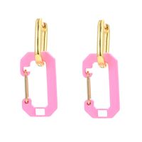 Korean Color Pin Paper Clip Copper Earrings main image 5
