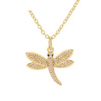 Fashion Dragonfly Insect Pendant Copper Necklace main image 1
