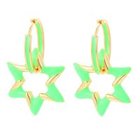 Fashion Oil Drop Color Geometric Star Copper Earrings main image 4