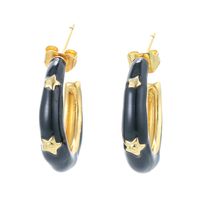 Retro C-shaped Hoop Copper Earrings main image 5