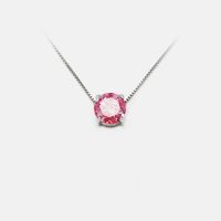 Fashion Pink Zircon Pendant Gold-plated Necklace Wholesale main image 4