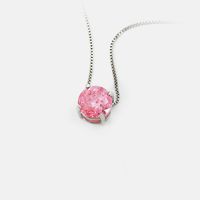 Fashion Pink Zircon Pendant Gold-plated Necklace Wholesale main image 6