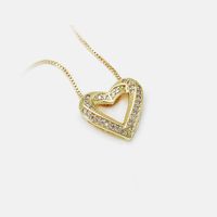 Fashion Graceful Diamond Heart-shaped Pendant Gold-plated Wholesale main image 3