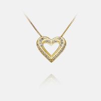 Fashion Graceful Diamond Heart-shaped Pendant Gold-plated Wholesale main image 5