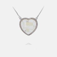 Collier Pendentif Simple En Forme De Coeur En Forme De Coeur Avec Zircon main image 1