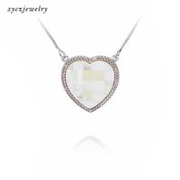 Simple Fashion Heart-shaped Zircon Shell Pendant Necklace main image 6