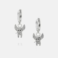Fashion Gold-plated Zircon Flying Pig Earrings Wholesale main image 3