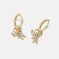 Fashion Gold-plated Zircon Flying Pig Earrings Wholesale main image 5