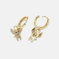 Fashion Gold-plated Zircon Flying Pig Earrings Wholesale main image 6