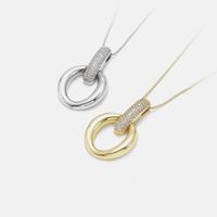 Fashion Round Zircon Gold-plated Necklace Wholesale main image 4