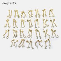Fashion Zircon Gold-plated Letter Long Earrings Wholesale main image 6