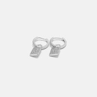 Fashion Popular Gold-plated Zircon Small Lock Earrings sku image 2