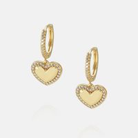 Mode Nouvelles Boucles D&#39;oreilles En Zircon En Forme De Coeur En Gros sku image 3